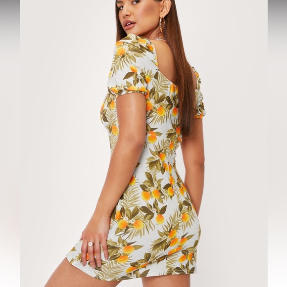 Retro Orange Print Mini Tea Dress BNWOT - Picture 3 of 5